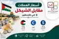 أسعار صرف العملات مقابل الشيكل الاثنين