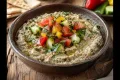 متبل مشوي الباذنجان مع الخضار