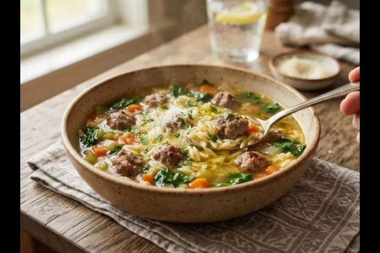 شوربة مكرونة لسان العصفور بكرات اللحم