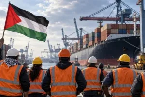 عمال الموانئ في 17 دولة يحتجون ضد شحن الأسلحة إلى "إسرائيل"